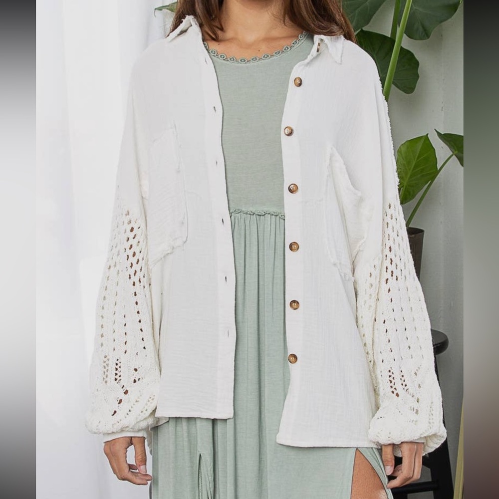 Oversized gauze shirt